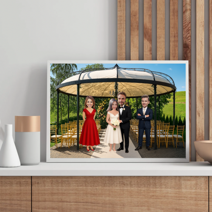Tablou Personalizat Cartoon Nunta - Familie [1]