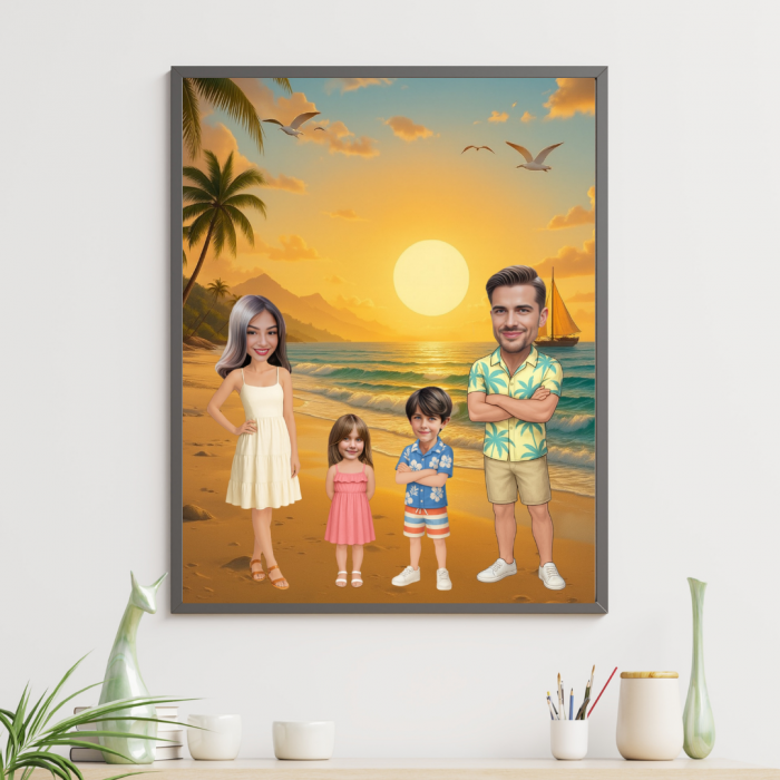 Tablou Personalizat Cartoon de Familie - 3 Persoane [1]