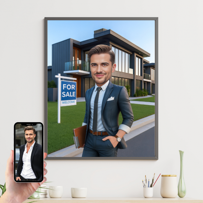 Tablou personalizat Cartoon Agent Imobiliar [1]