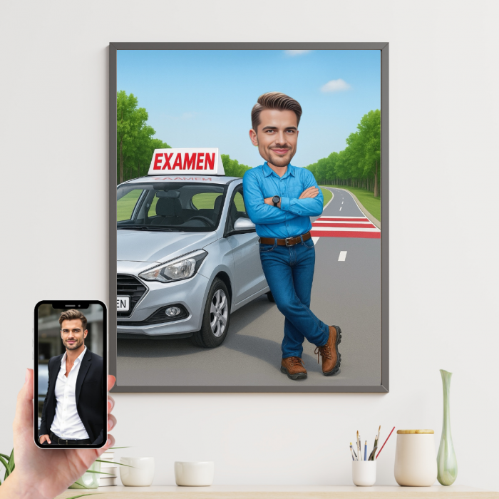 Tablou personalizat Cartoon Instructor auto [1]