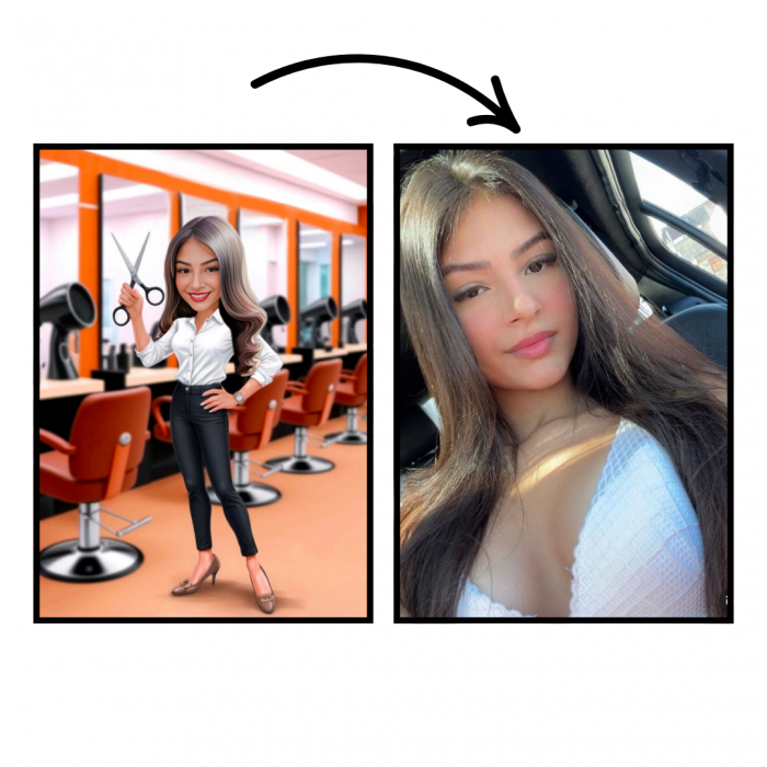 Tablou personalizat Cartoon Hairstylist [2]