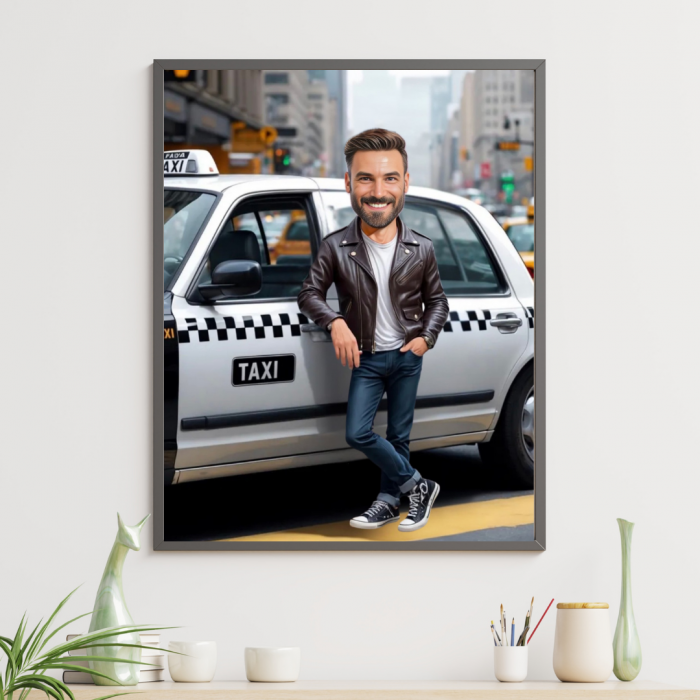 Tablou personalizat Cartoon Taximetrist [1]