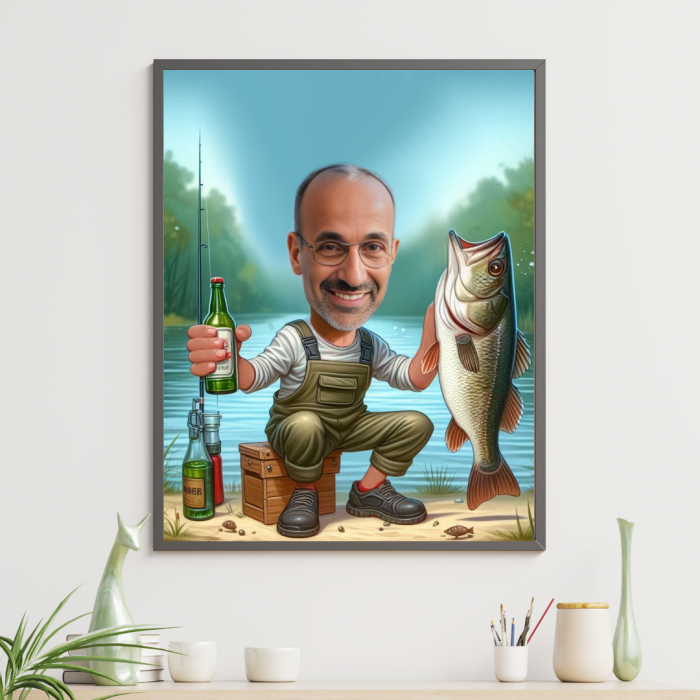 Tablou personalizat Cartoon Pescar [1]
