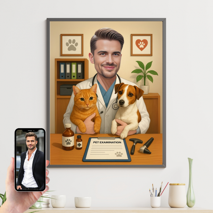 Tablou personalizat Cartoon Medic Veterinar [1]