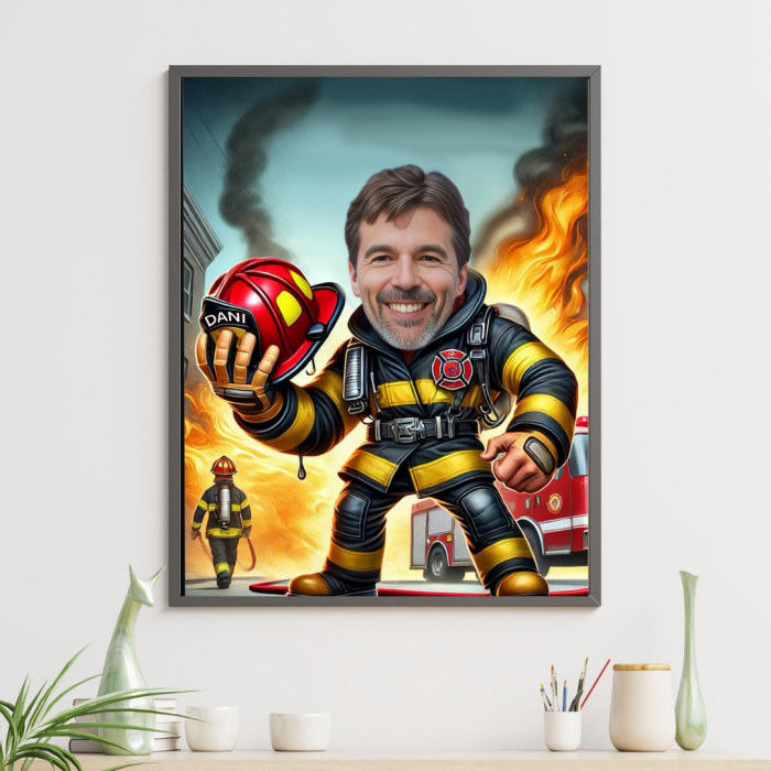Tablou personalizat Cartoon pompier [1]