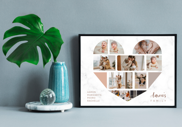 Tablou personalizat cu 9 poze in forma de inima [1]