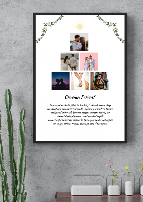 Tablou personalizat de Craciun cu poza si text [1]