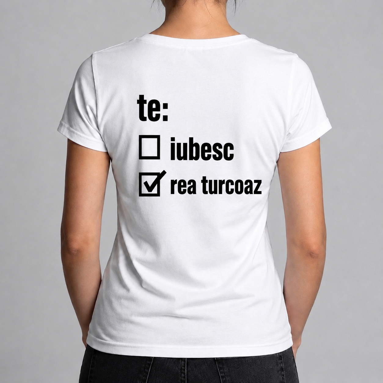 Tricou Personalizat - Te iubesc / Rea turcoaz [2]