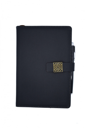 Agendă Personalizată din Piele PU - Agenda din piele cu pix negru