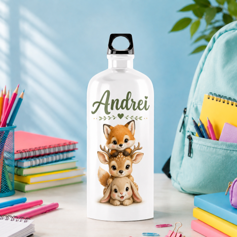 Lunch Box - Bidon Personalizat animale cu Nume