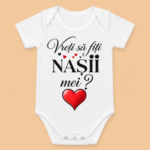 Body-uri Personalizate pentru copii - Body Personalizat pentru Cererea Nasilor