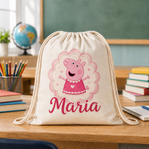 Săculețe Personalizate - Saculet Personalizat cu nume - Peppa Pig