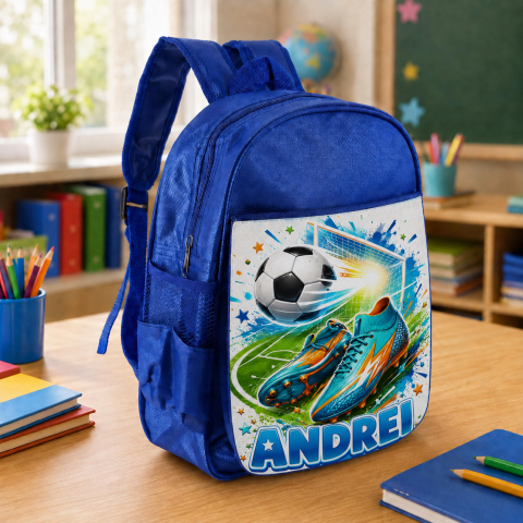 Ghiozdane Personalizate - Ghiozdan Personalizat cu nume - fotbal