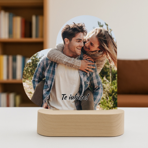 Lampa Led Personalizata - Lampa Led Inima Personalizata cu Poza