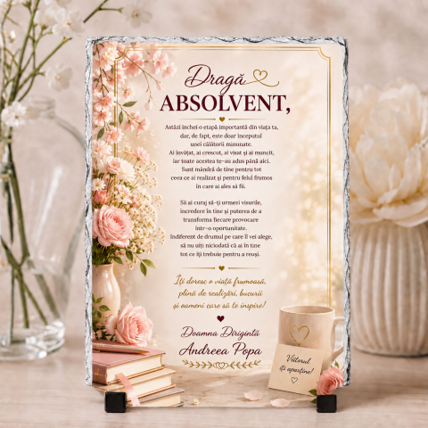 Placi de Ardezie - Placa de Ardezie personalizata Cadou pentru Absolventi