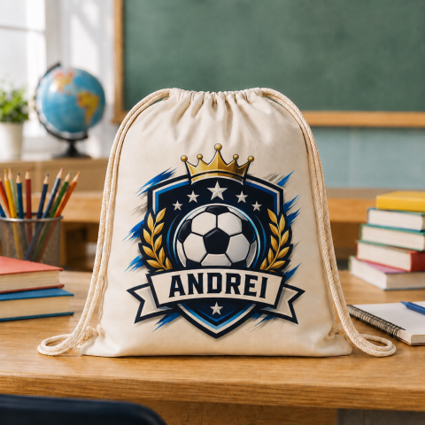 Săculețe Personalizate - Saculet Personalizat cu nume fotbal