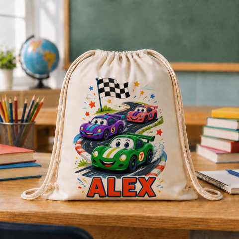 Săculețe Personalizate - Saculet Personalizat cu nume masini