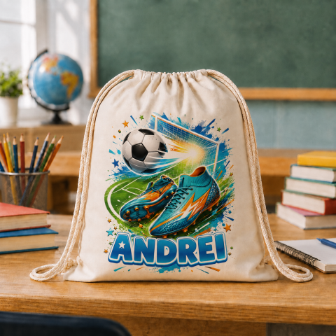 Săculețe Personalizate - Saculet Personalizat cu nume fotbal