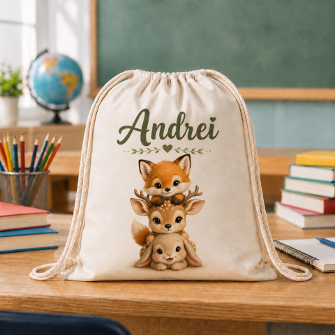 Săculețe Personalizate - Saculet Personalizat cu nume si animale