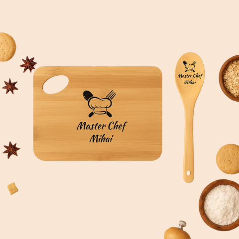 Linguri Personalizate - Set Cadou - Tocator, Lingura, Sort Personalizate