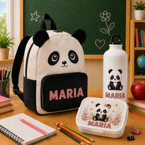 Ghiozdane Personalizate - Set “Prima zi de gradinita” - ghiozdan, sticla de apa si lunchbox