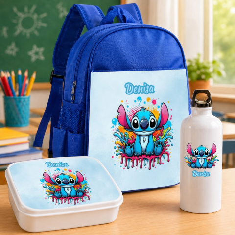 Ghiozdane Personalizate - Set “Prima zi de gradinita” - ghiozdan, sticla de apa si lunchbox