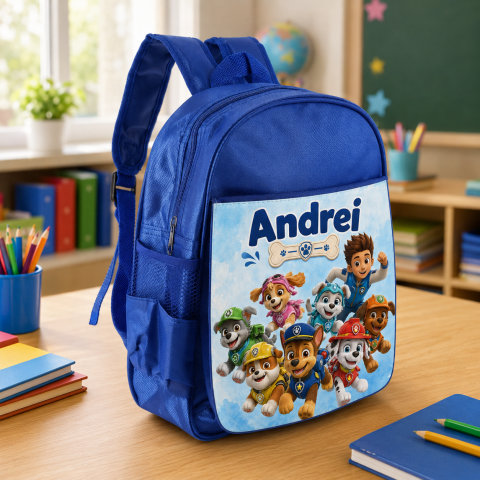 Ghiozdane Personalizate - Ghiozdan Personalizat cu nume - Patrula Catelusilor
