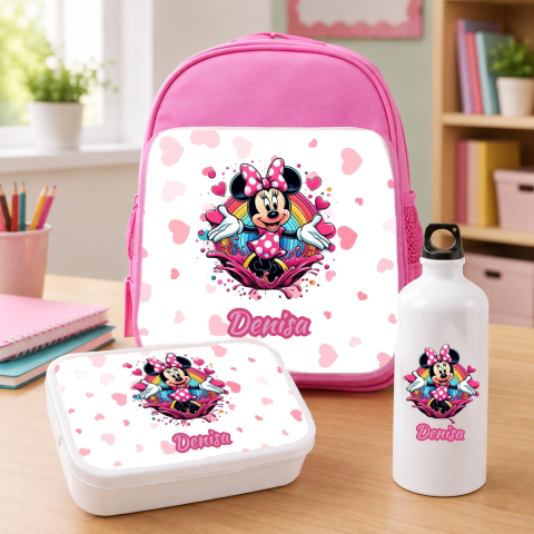 Ghiozdane Personalizate - Set “Prima zi de gradinita” - ghiozdan, sticla de apa si lunchbox
