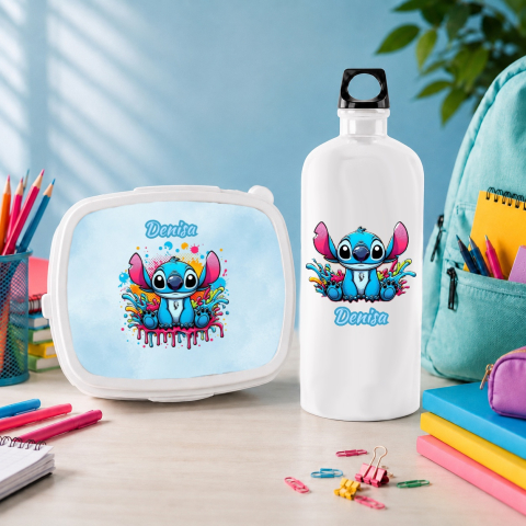 Seturi Copii - Set “Prima zi de gradinita” - sticla de apa si lunchbox Stitch
