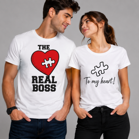 Wedding Planner - Set Tricouri Cuplu „You Are The Missing Piece / To My Heart”