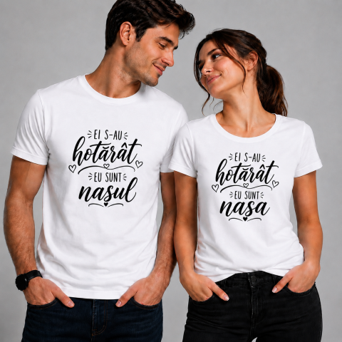 Tricouri Personalizate pentru el - Set Tricouri pentru Nasi