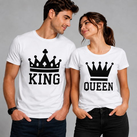 Wedding Planner - Set Tricouri Cuplu King & Queen