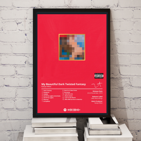 Tablouri cu Albume - Tablou Album Kanye West - My Beautiful Dark Twisted Fantasy