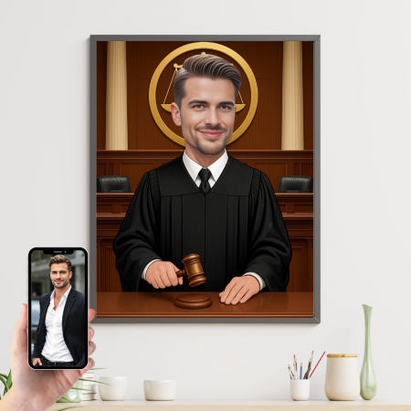 Tablouri Cartoon cu Meserii - Tablou personalizat Cartoon Judecator