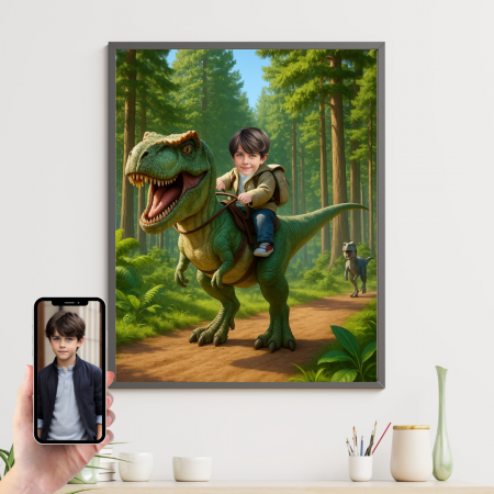 Tablouri Cartoon pentru copii - Tablou personalizat Cartoon Dinozaur