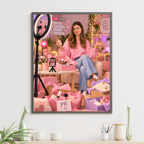 Tablouri Cartoon cu Meserii - Tablou Personalizat Cartoon - Influencer