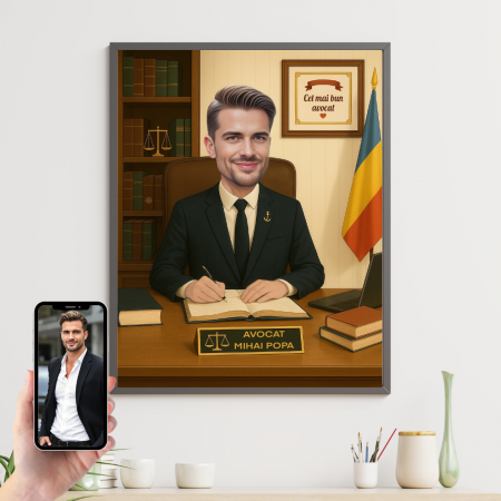 Tablouri Cartoon cu Meserii - Tablou personalizat Cartoon Avocat