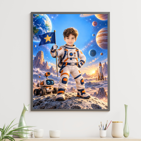 Tablouri Personalizate - Tablou Personalizat Cartoon - Micul astronaut