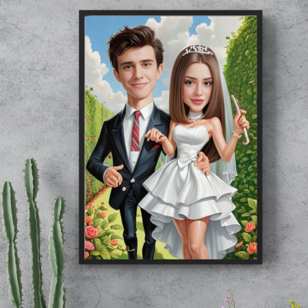 Tablouri Cartoon pentru Cupluri - Tablou personalizat Cartoon Nunta