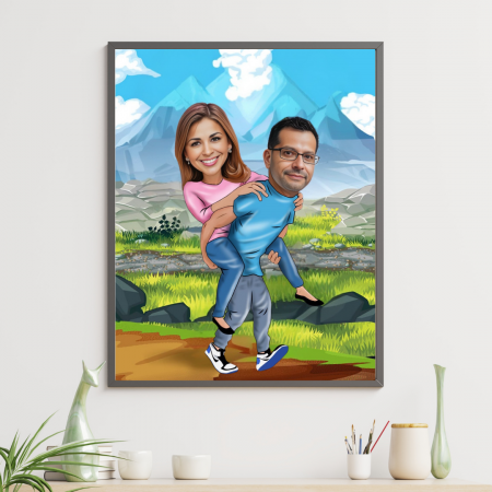 Tablouri Cartoon pentru Cupluri - Tablou personalizat Cartoon Cuplu