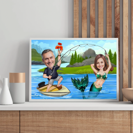 Tablouri Personalizate - Tablou personalizat Cartoon Pescar