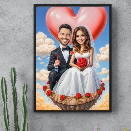 Tablouri Personalizate pentru iubit/iubita - Tablou personalizat Cartoon Nunta