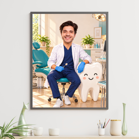 Tablouri Cartoon cu Meserii - Tablou personalizat Cartoon Dentist