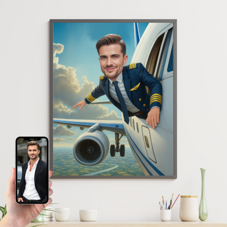 Tablouri Cartoon cu Meserii - Tablou personalizat Cartoon Pilot