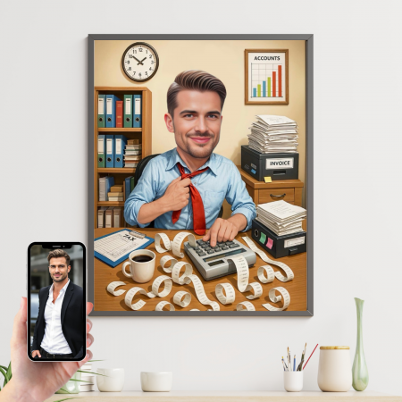 Tablouri Cartoon cu Meserii - Tablou personalizat Cartoon Contabilitate