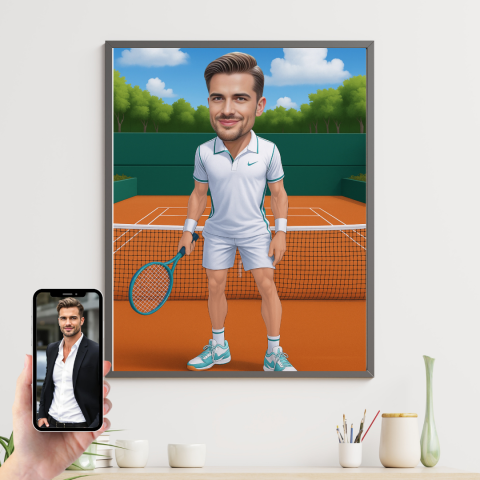 Tablouri Cartoon cu Meserii - Tablou personalizat Cartoon Tenis