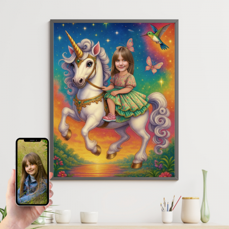 Tablouri Cartoon pentru copii - Tablou personalizat Cartoon unicorn