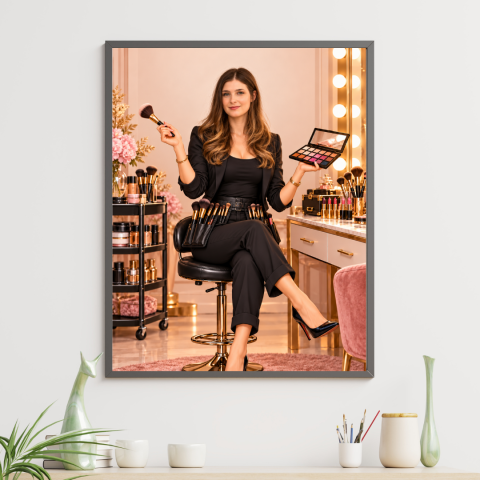 Tablouri Cartoon cu Meserii - Tablou Personalizat Cartoon - Make-up Artist