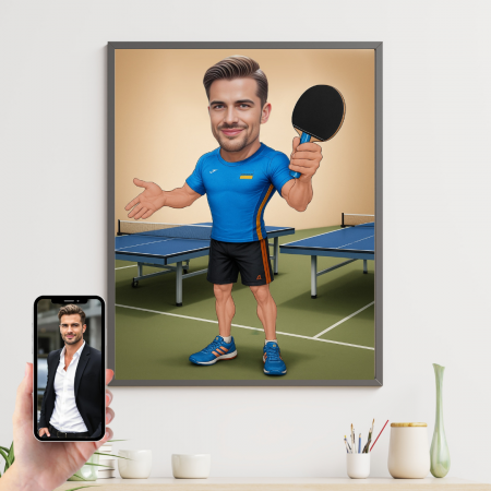 Tablouri Cartoon cu Meserii - Tablou personalizat Cartoon Tenis De masa
