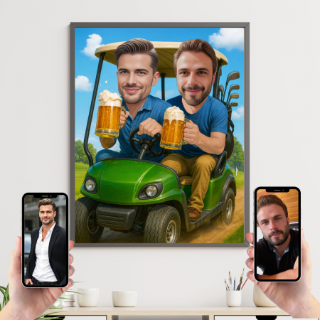 Tablouri Cartoon de Familie - Tablou personalizat Cartoon Frati